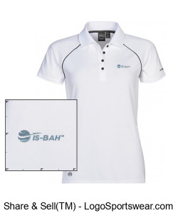 IS-BAH Womans White Polo Design Zoom